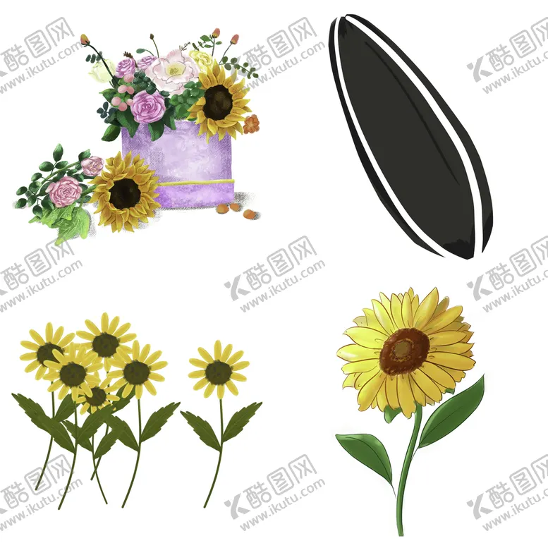 编号：19333410240657123694【酷图网】源文件下载-可爱卡通手绘向日葵太阳花