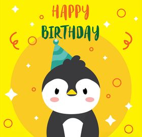 卡通动物生日