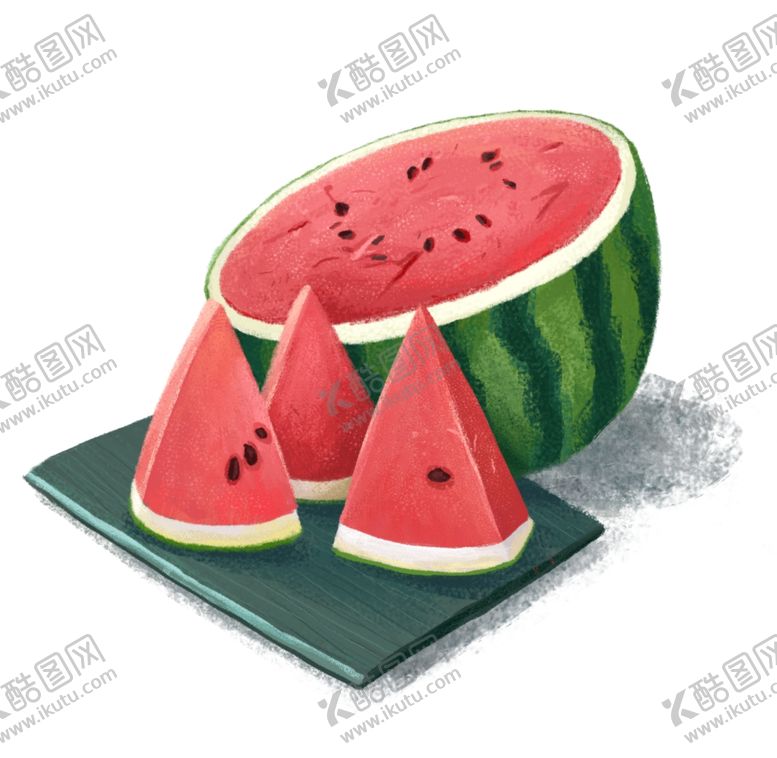 编号：92618503261143412372【酷图网】源文件下载-手绘西瓜素材