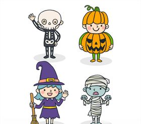 4款可爱万圣节装扮儿童设计