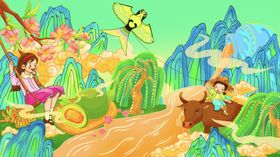 儿童奇幻森林冒险插画