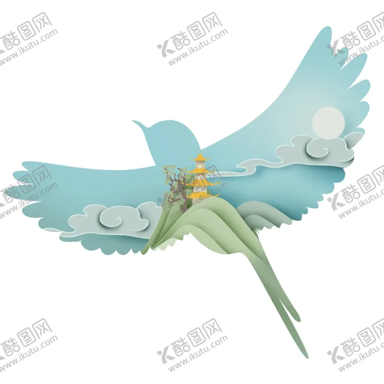 编号：24135702011400372359【酷图网】源文件下载-清明清明节鸟中国风春分