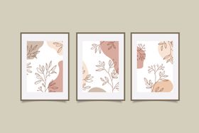 装饰画芽叶子墙纸