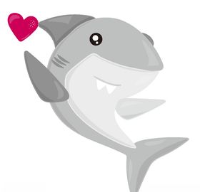 鲨鱼卡通手绘矢量素材