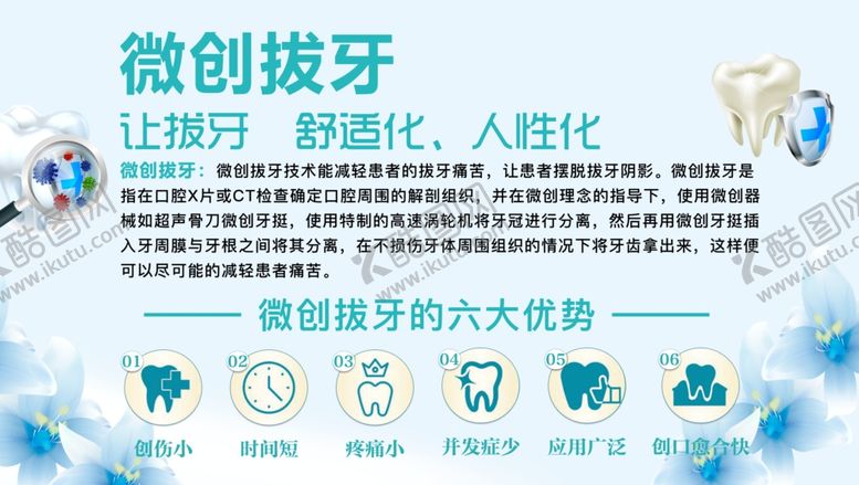 编号：24382402282230549251【酷图网】源文件下载-口腔科微创拔牙科普