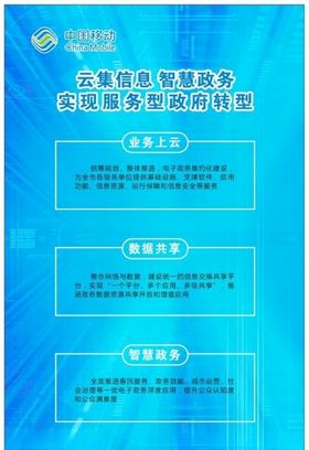 中国移动灯箱云服务政务云制度牌