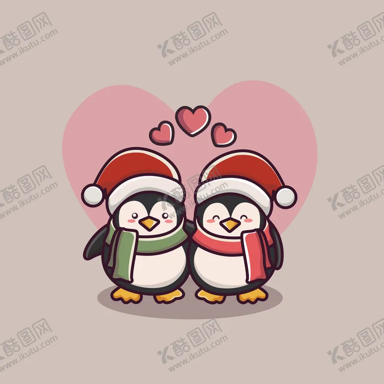 编号：62357810072118348152【酷图网】源文件下载-矢量情侣企鹅