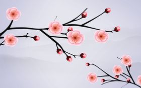 新中式工笔玉兰电视背景墙装饰画