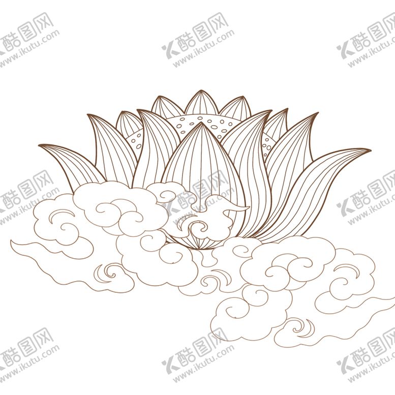 编号：77696305161449347769【酷图网】源文件下载-莲花线稿意境国风海报素材