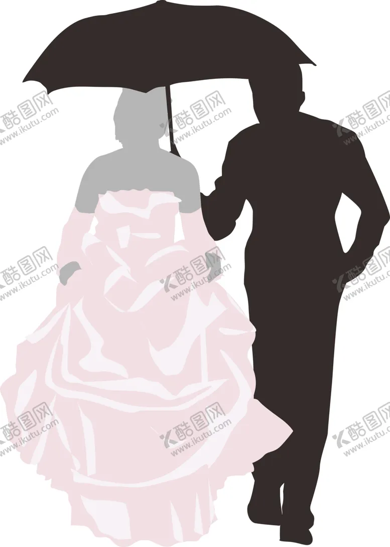 编号：80075704120501106150【酷图网】源文件下载-婚纱人物剪影