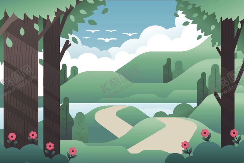 编号：58688810090725575217【酷图网】源文件下载-卡通风景