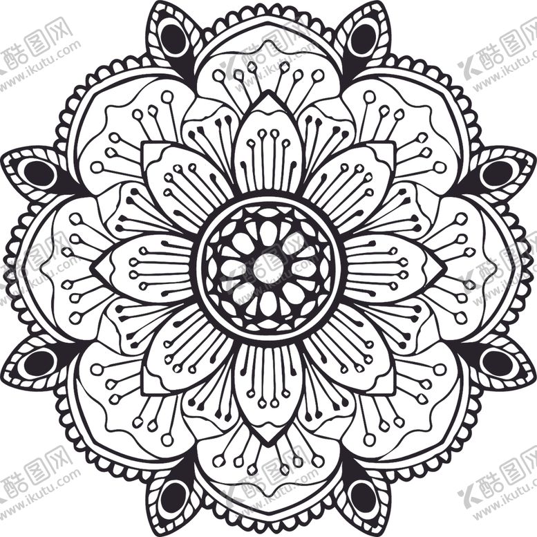 编号：93315910051946318622【酷图网】源文件下载-曼陀罗花纹
