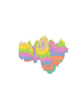 抽象山峰插画烟雾缭绕矢量