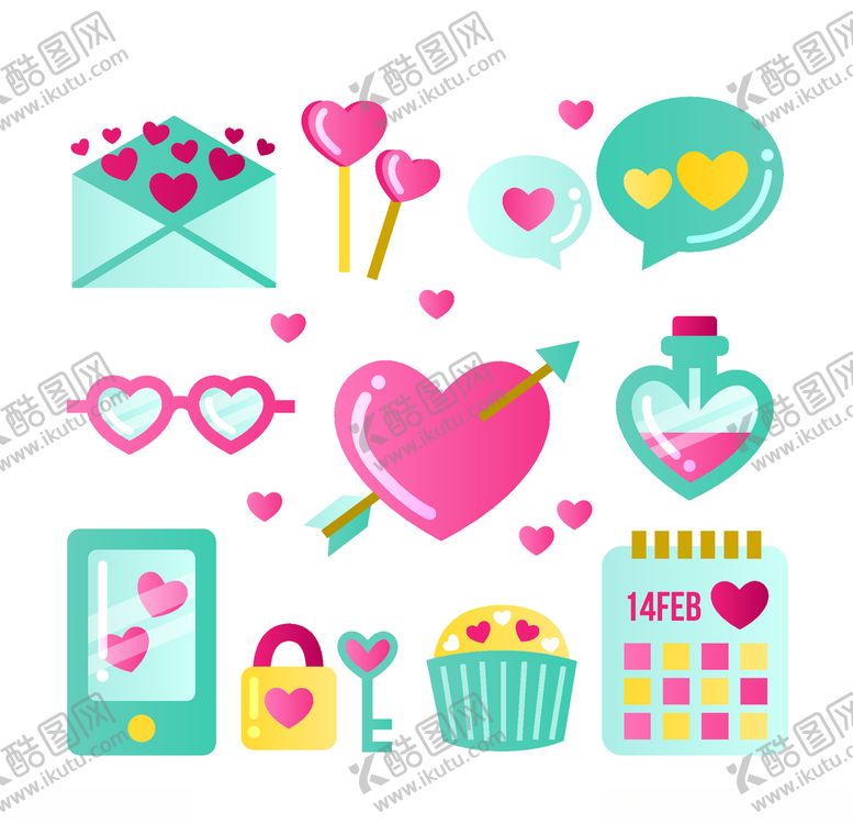 编号：39547005142129285356【酷图网】源文件下载-浪漫情人节元素