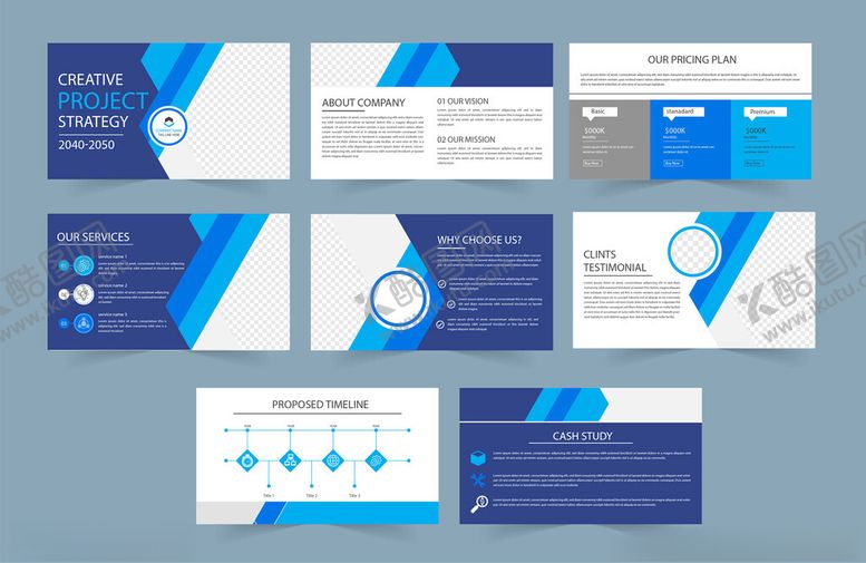 编号：42273911202043598896【酷图网】源文件下载-蓝色画册