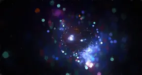 炫彩粒子光线光效舞台背景虚化点晕抽象亮