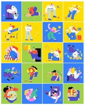 多彩卡通日常活动图像