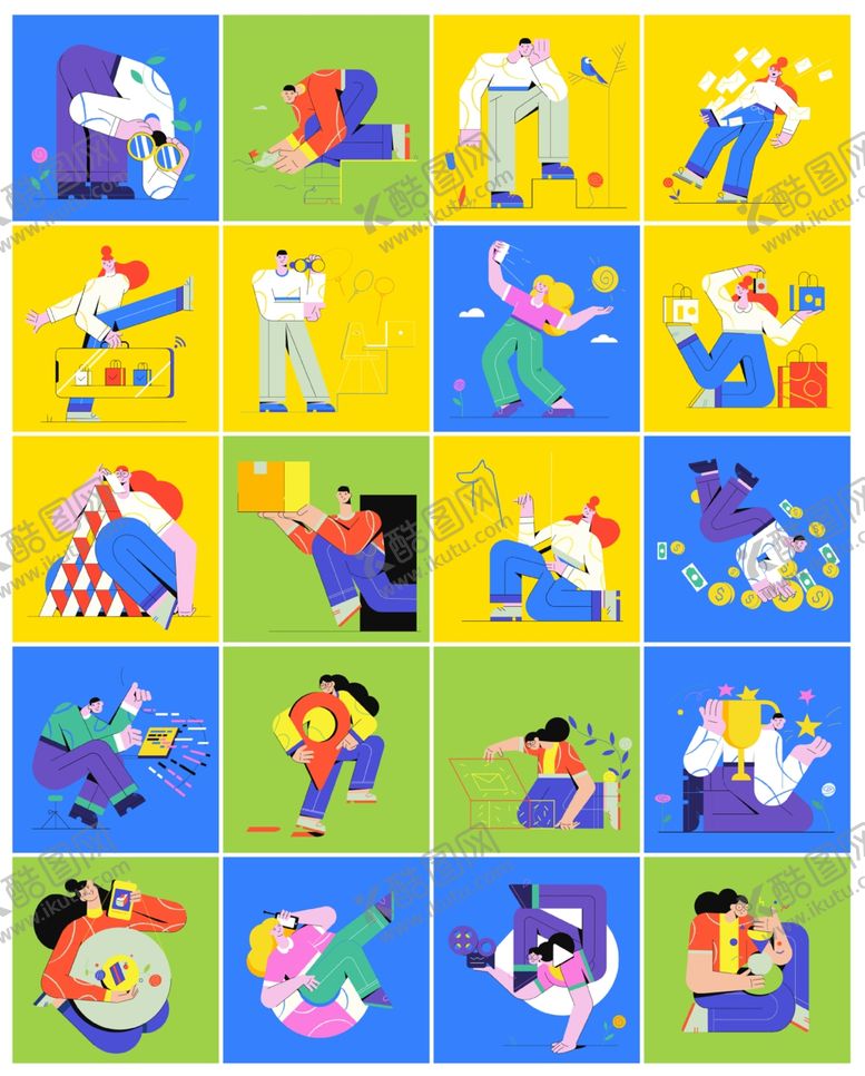 编号：16682811020014093461【酷图网】源文件下载-多彩卡通日常活动图像