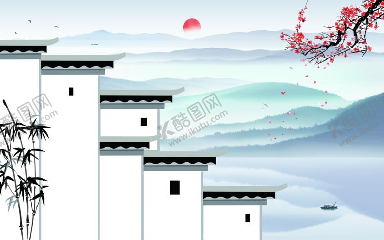 编号：75856304301656164111【酷图网】源文件下载-徽派江南马头墙