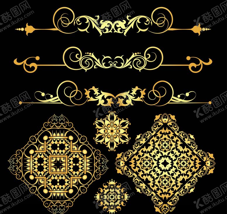 编号：30212310020937176828【酷图网】源文件下载-金色欧式花纹