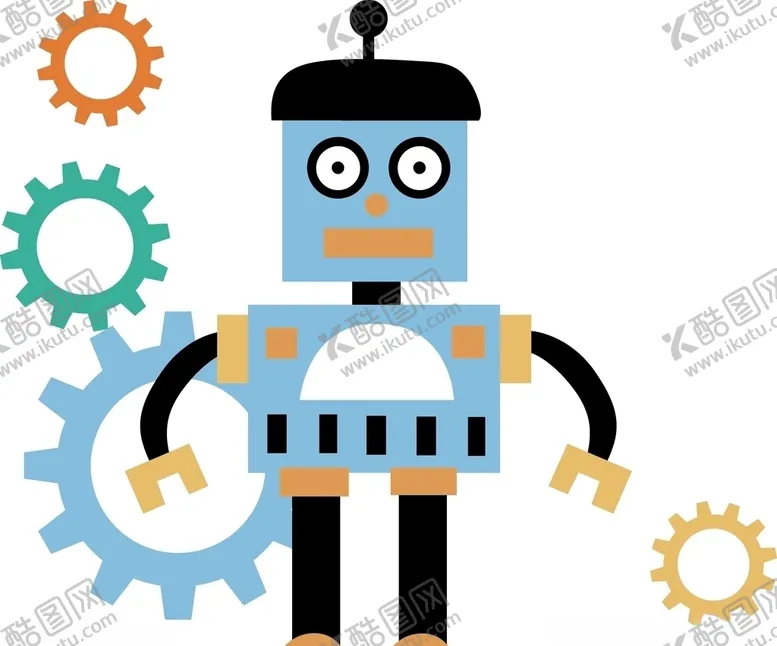编号：58652009132131172204【酷图网】源文件下载-齿轮机械呆萌机器人