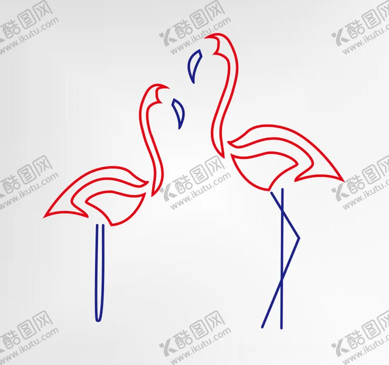 编号：12954802191742195991【酷图网】源文件下载-火烈鸟简笔画