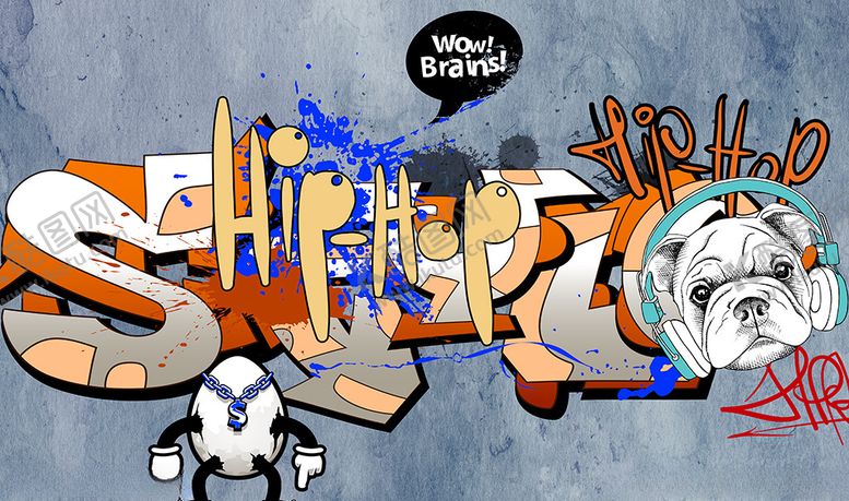 编号：27321910051435442328【酷图网】源文件下载-水泥墙涂鸦