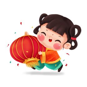 红灯笼老鼠插画卡通鼠年广告鼠年贺卡
