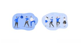 聚会人物Ai矢量插画