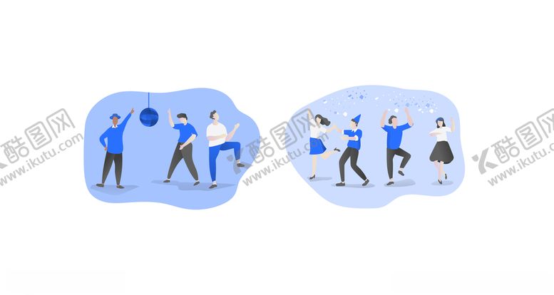 编号：45730205130123531416【酷图网】源文件下载-聚会人物Ai矢量插画