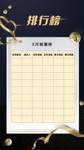 业绩排行榜海报