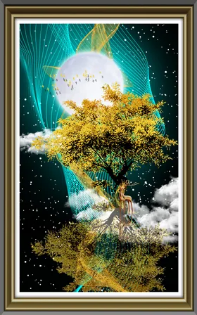 发财树立体麋鹿风景