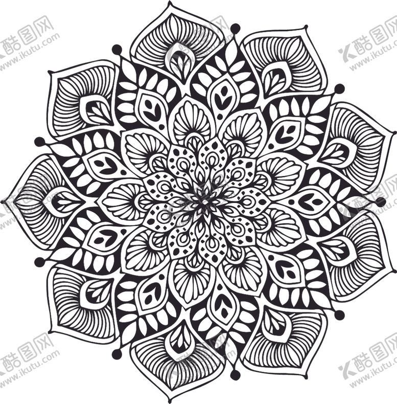 编号：30232709160134547175【酷图网】源文件下载-曼陀罗花纹
