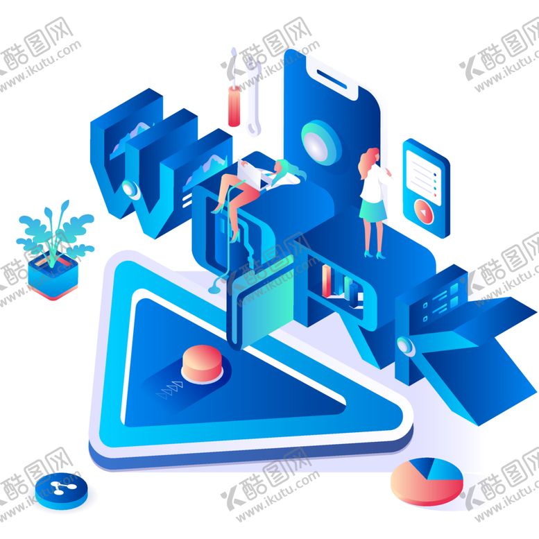 编号：31400712182315391043【酷图网】源文件下载-科技扁平插画卡通3D商务