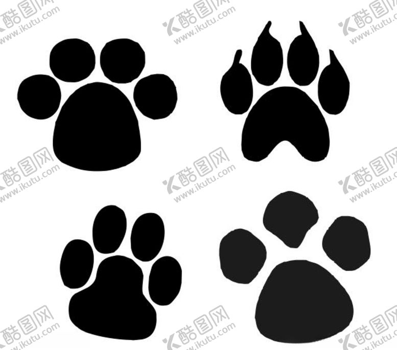 编号：64753409230540147019【酷图网】源文件下载-矢量卡通动物脚印