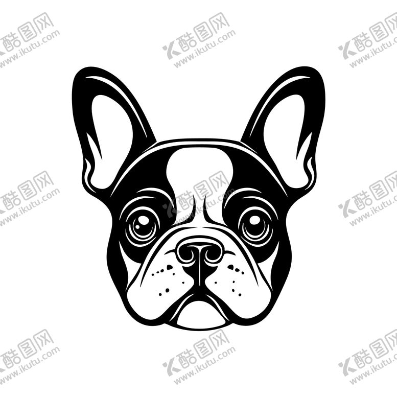 编号：90643607081705429348【酷图网】源文件下载-矢量卡通手绘斗牛犬