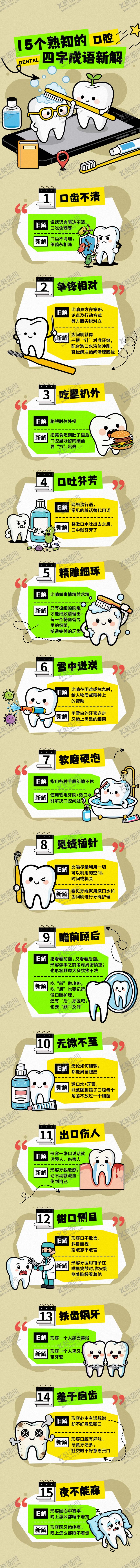 编号：41647004141356051558【酷图网】源文件下载-牙齿趣味科普-成语妙用