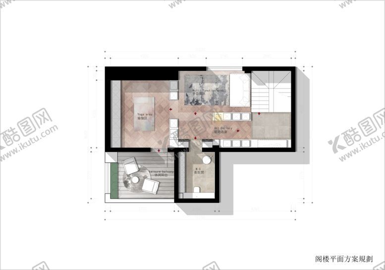 编号：50495804020515238927【酷图网】源文件下载-简约两居室平面图设计
