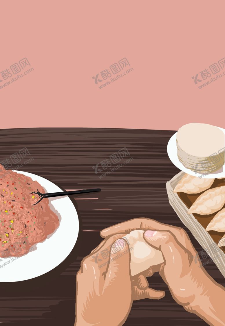 编号：68345207050800191829【酷图网】源文件下载-卡通室内包饺子
