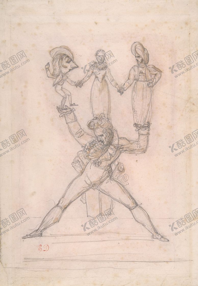 编号：47603410011904224409【酷图网】源文件下载-德拉克洛瓦素描绘画