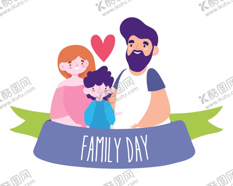 编号：17054709190321547635【酷图网】源文件下载-卡通手绘家庭
