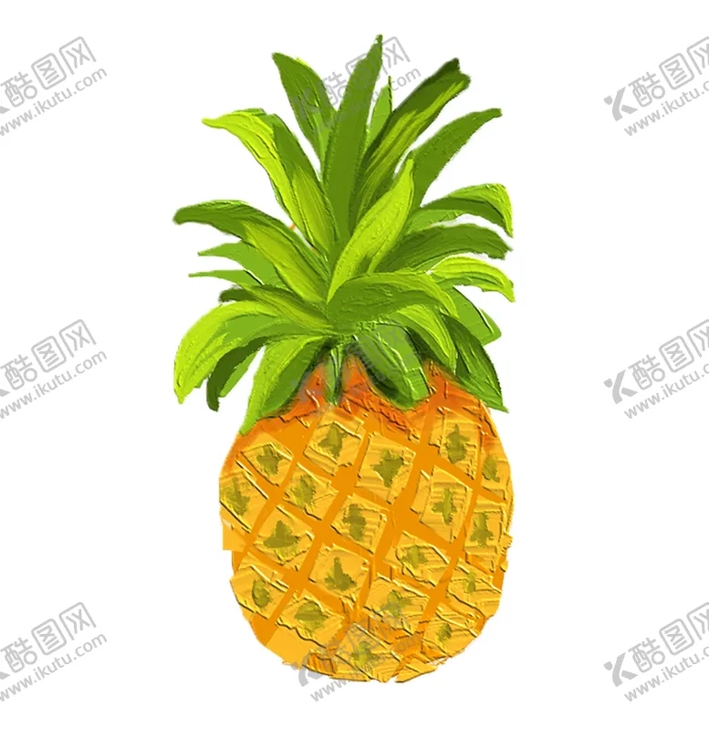 编号：84172309300511544651【酷图网】源文件下载-油画感菠萝手绘
