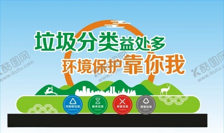 编号：65218706251751254619【酷图网】源文件下载-垃圾分类雕塑牌
