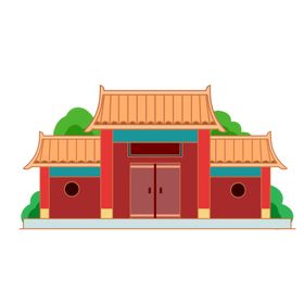 手绘古建筑