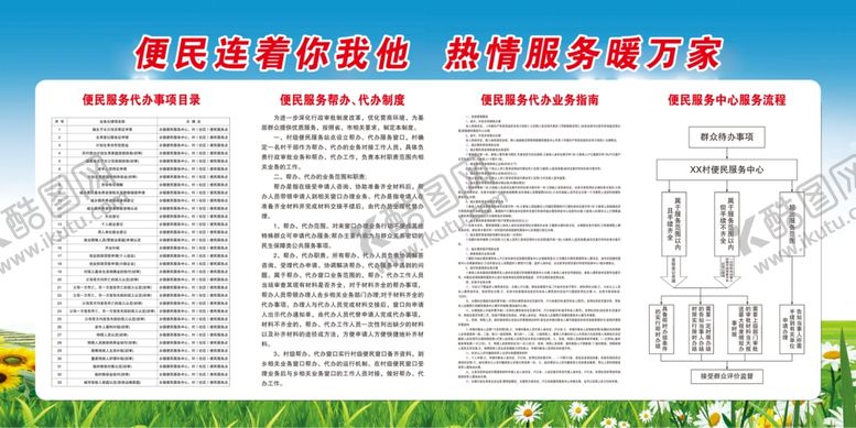 编号：94442302220159416850【酷图网】源文件下载-便民服务制度