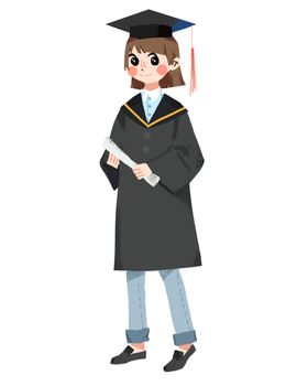 卡通学生毕业季