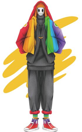 男孩彩色衣服酷裁片