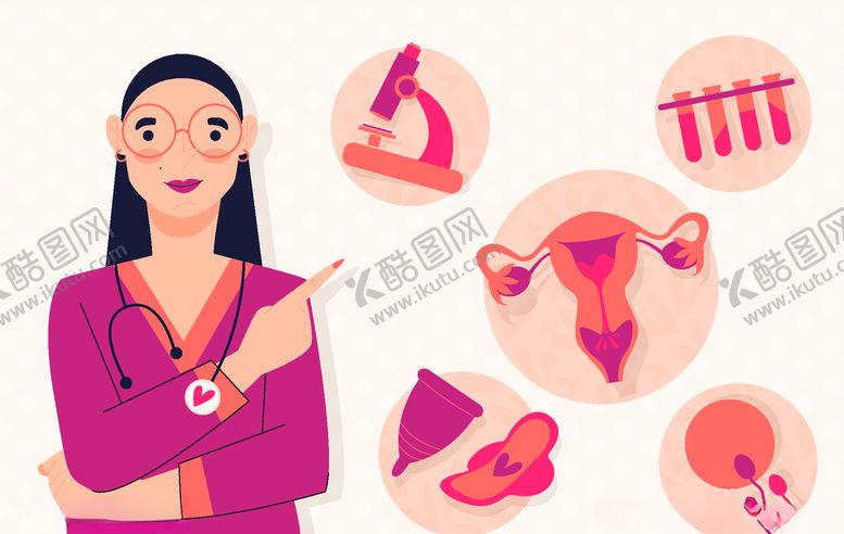 编号：32917405030336487805【酷图网】源文件下载-妇科检查插画