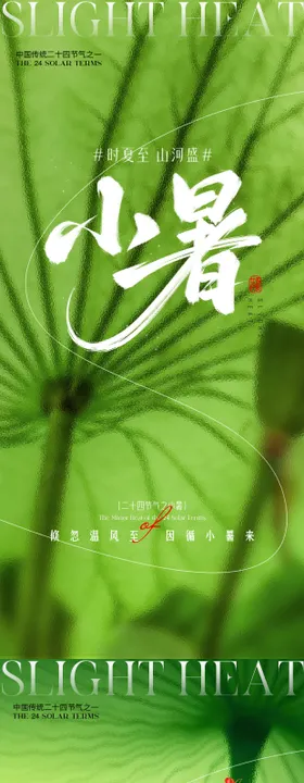 小暑大暑荷花荷叶节气海报