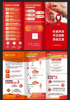 2025预防艾滋红色三折页